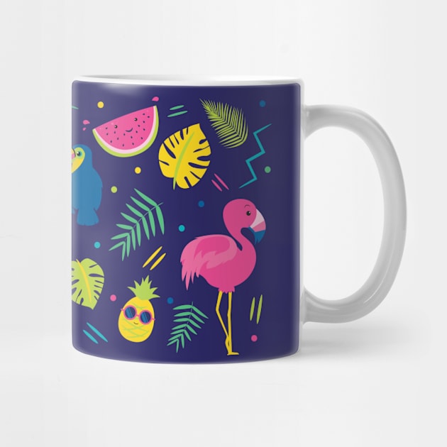 Summer Tropical Flamingo Pattern Mug by jolographics